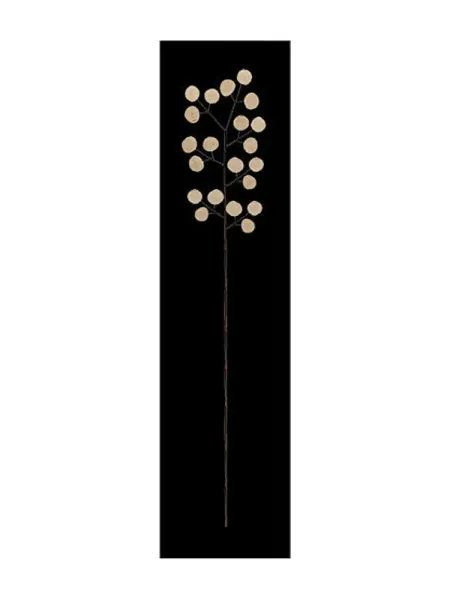 Panel – Blume aus Münzen auf Holz, schwarz 