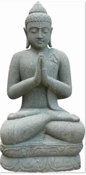 Buddha-Figur, sitzend, indisch, 150 cm, Handhaltung: Begrüßung 