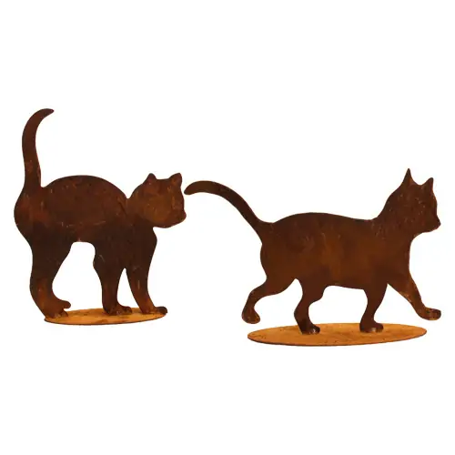 Artikelbild 1 des Artikels “Mini-Edelrost-Katzen mit Platte, 2 Motive, ca. 20-25 cm x 22-29 cm “