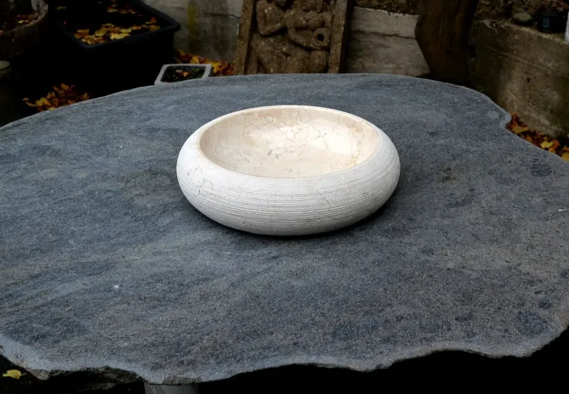marble bowl - slide. 40 cm - bulbous 