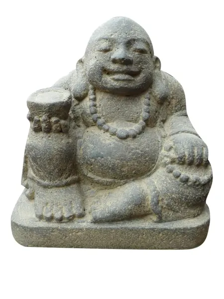 Chinesischer Buddha mit Schale, 32 cm 