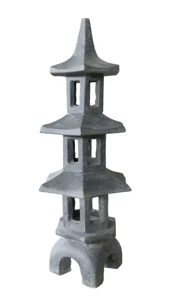 Artikelbild 1 des Artikels “3-stufige Gartenlampe, 103 cm hoch | Kunststein, handgefertigt und farbig “