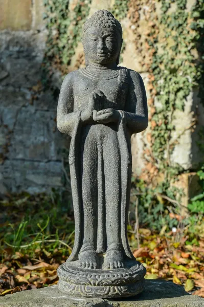 Buddha-Figur, stehend, indisch, 50 cm 