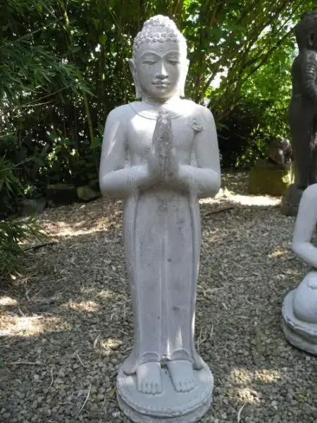 Product image 1 of the product “Standing Buddha, Indian, 60 cm H, grey - natural ”