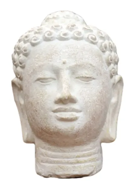 Buddha head, 34 cm high, white - Inner 