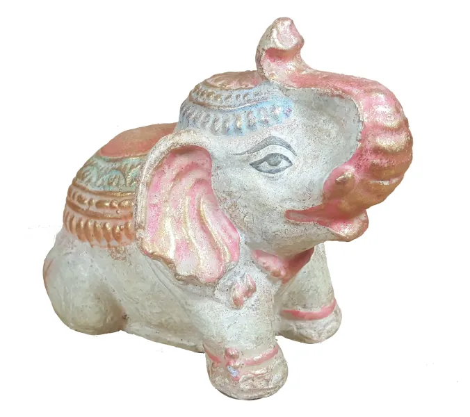 Kleiner Elephant, Steinguss, handbemalt, ca. 10 cm 