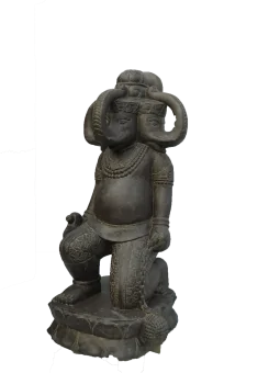 Artikelbild 1 des Artikels “Kniender Ganesha mit 3 Köpfen, 150cm Höhe. Eingefaerbt in der Farbe Antik-Finish “