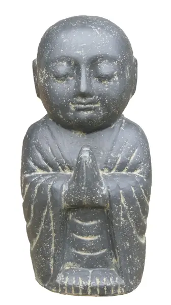 Artikelbild 1 des Artikels “Stehender Mönch, 52 cm hoch | Kunststein, handgefertigt und bemalt “