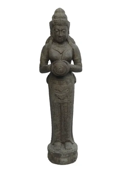 Stehender Dewi Sri, als Wasserspiel, 175cm Höhe. Eingefaerbt in der Farbe Antik-Finish 