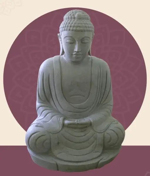 Product image 1 of the product “Seated Japanese Buddha made of Riverstone in Dhyana position - gesture of meditation, H. 123cm ”