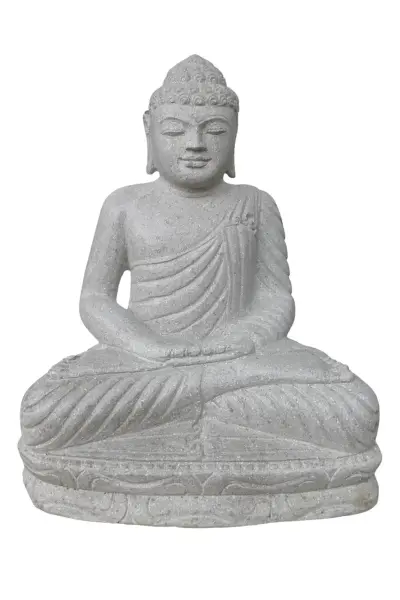 Artikelbild 1 des Artikels “Sitzender Buddha aus Flussstein 50cm Höhe. “