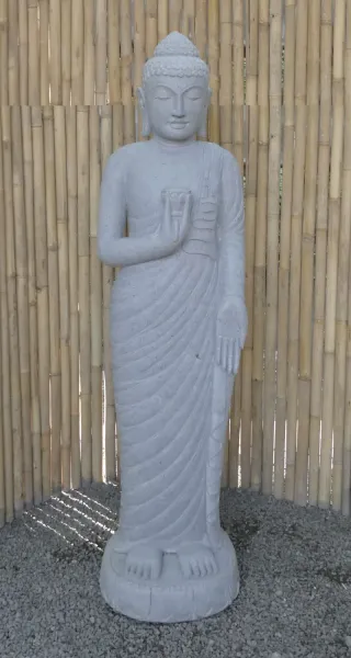 Stehender Buddha mit Lotusblume, ca. 182 cm hoch 