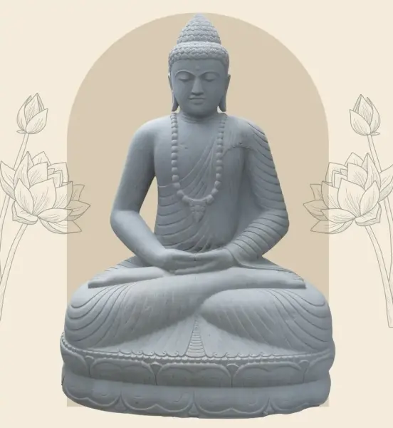 Product image 10 of the product “Seated Buddha made of Riverstone in Dhyana Position - gesture of meditation, H. 190 CM ”