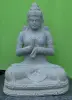Product image 11 of the product “Seated Dewi Sri made of Riverstone in Dharmachakra gesture of wheel of the teaching of the Dharma, H. 80cm. ”