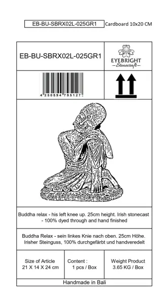 Artikelbild 12 des Artikels “Amal - Buddha entspannt - linkes Knie hoch, 25 cm H | Steinguss “
