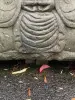 Artikelbild 2 des Artikels “Sitzender Buddha, Japaner, 100 cm Höhe, Naturstein (Basanit), Steinmetzarbeiten. Naturstein, Grau “