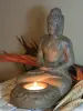 Artikelbild 2 des Artikels “Buddha-Figur, sitzend, mit Teelicht, 18 cm, braun “