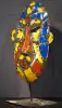 Product image 2 of the product “Small Mask on stand - Model 1, 50cm height, sculpture from upcyceled oil barrel ”