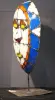 Product image 2 of the product “Small Mask on stand - Model 2, 50cm height, sculpture from upcyceled oil barrel ”