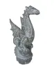 Product image 2 of the product “Sitting dragon on a rock, approx. 75 cm high. Cast stone, handcrafted & colored ”