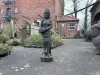 Product image 2 of the product “Standing Dewi Sri as a water feature, 123cm height, cast stone, handcrafted & coloured ”