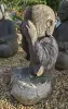 Product image 2 of the product “Sitting monk with closed eyes, 47 cm height, cast stone, handcrafted & coloured ”