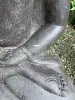 Product image 2 of the product “Sitting buddha, India, 100 cm height, cast stone, hollow, handcrafted & coloured ”