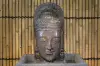 Product image 2 of the product “Khmer-Head (070cm) as water feature with different top. 46 x 36 x 85cm. Stone cast, handcrafted & coloured ”
