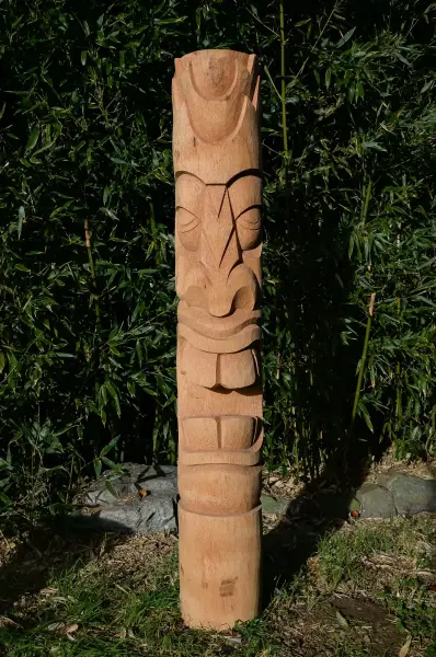 Artikelbild 2 des Artikels “Tiki-Statue im Polynesien-Stil. Aus Kokosnusspalme 150cm. Ca. 18-28cm Ø. Modell 2 - offener Mund. Natürlich “