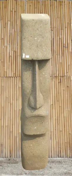 Artikelbild 2 des Artikels “Moai-Kopf, 300 cm H | Naturstein (Basanit), Steinmetzarbeit “