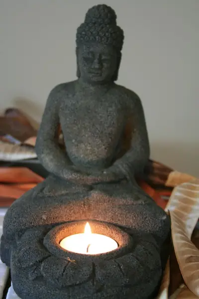 Product image 2 of the product “Sitting Buddha with tea light, 18 cm H, black ”