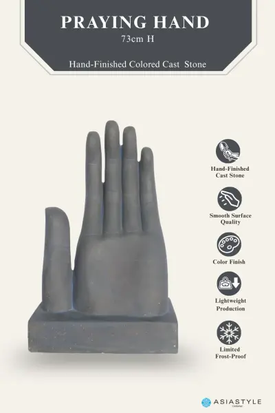 Product image 2 of the product “Praying Hand, 73 cm Height, Cast Stone, Bronze Colour ”