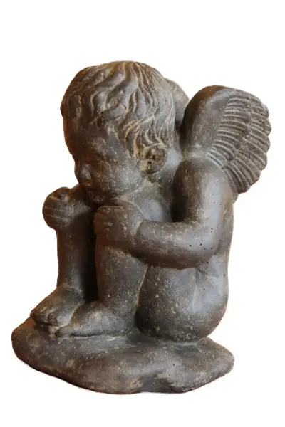Product image 2 of the product “Angel sitting, cast stone, 37cm height 37x27x24cm ”