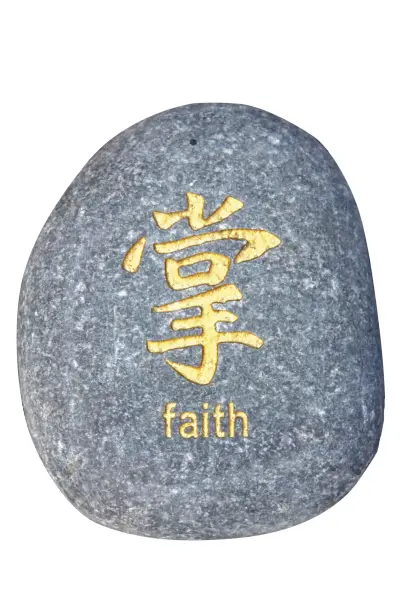 Artikelbild 2 des Artikels “Glücksstein - 7er-Set Chinesisches Zeichen, grau / gold, deutscher Text |Natur “