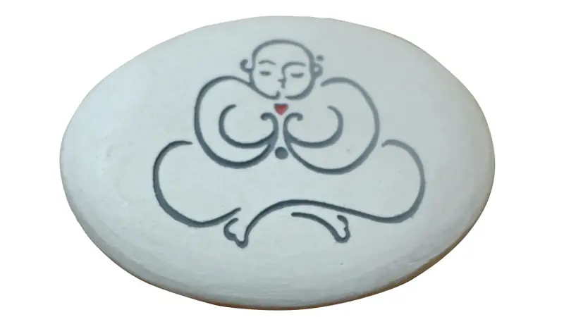 Product image 2 of the product “White stone with Buddha calligraphy as magnetic holder, 3 pieces ”