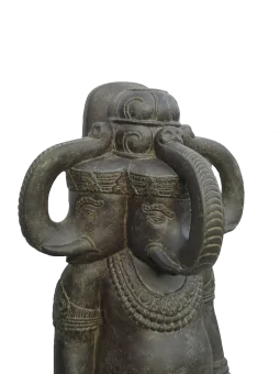Artikelbild 2 des Artikels “Kniender Ganesha mit 3 Köpfen, 150cm Höhe. Eingefaerbt in der Farbe Antik-Finish “