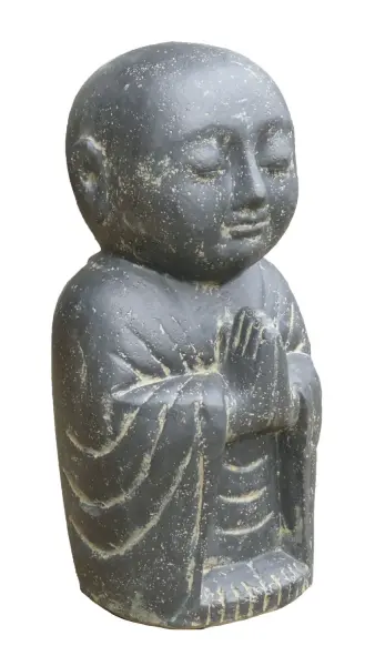 Artikelbild 2 des Artikels “Stehender Mönch, 52 cm hoch | Kunststein, handgefertigt und bemalt “