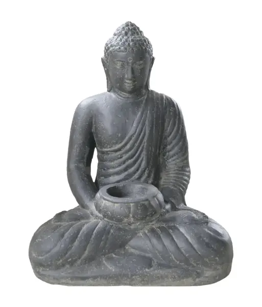 Artikelbild 2 des Artikels “Sitzender Buddha-Kerze, 51 cm hoch | Gussstein, handgefertigt und farbig “