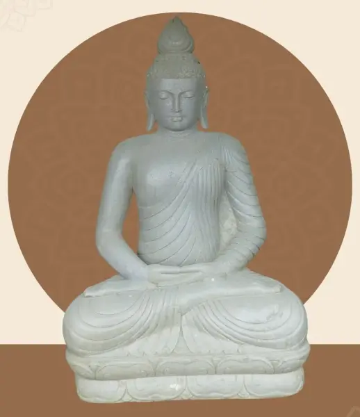 Artikelbild 2 des Artikels “Sitzender Buddha aus Flussstein in Dhyana-Stellung - Geste der Meditation, H. 138 cm “