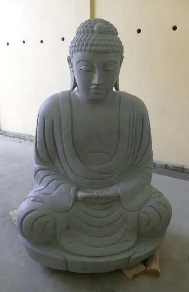 Product image 2 of the product “Seated Japanese Buddha made of Riverstone in Dhyana position - gesture of meditation, H. 123cm ”