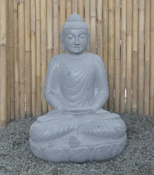 Product image 2 of the product “Seated Buddha made of Riverstone in Dhyana position - gesture of meditation, H. 81cm. ”