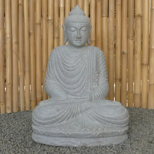 Product image 2 of the product “Seated Buddha made of Riverstone in Dhyana position - gesture of meditation, H. 80cm. ”