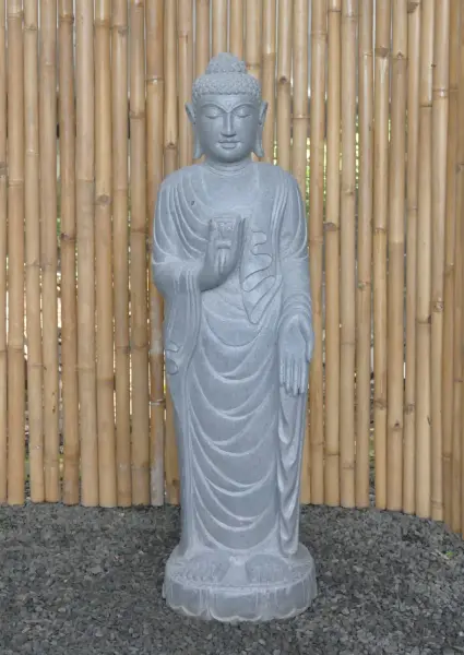Artikelbild 2 des Artikels “Stehender Buddha mit Lotusblume, ca. 120 cm H “