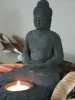 Product image 3 of the product “Seated Buddha with tealight, 18 cm H, olive ”