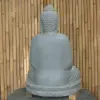 Product image 3 of the product “Seated Buddha made of Riverstone in Bhumisparsha - gesture of touching the earth, approx. 102cm height, natural ”