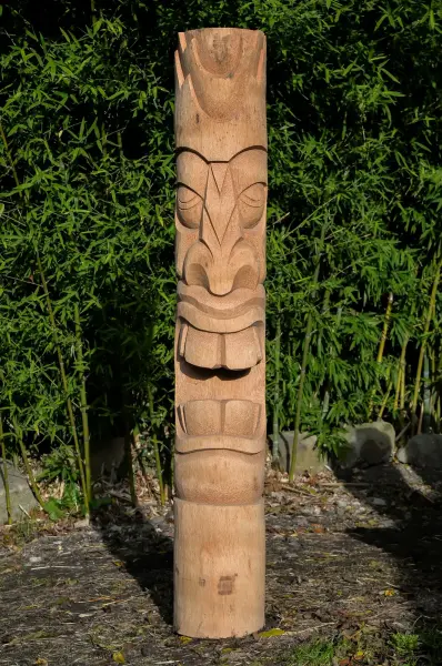 Artikelbild 3 des Artikels “Tiki-Statue im Polynesien-Stil. Aus Kokosnusspalme 150cm. Ca. 18-28cm Ø. Modell 2 - offener Mund. Natürlich “