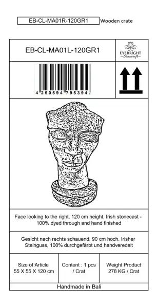 Artikelbild 3 des Artikels “Dilan - Gesicht mit Blick nach links, 120 cm H | Steinguss “