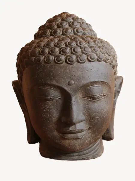 Artikelbild 3 des Artikels “Buddha-Kopf, 50 cm Höhe, Steinguss, hohl, handgefertigt & farbig 50 cm“