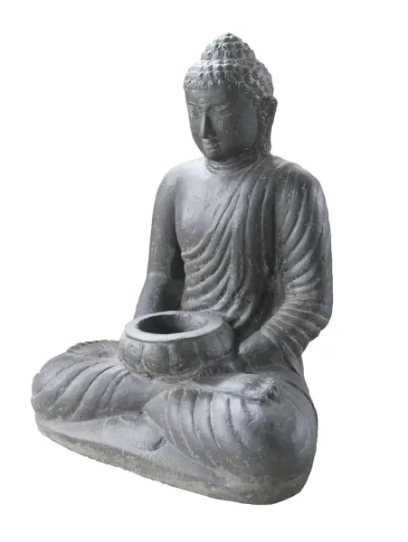 Artikelbild 3 des Artikels “Sitzender Buddha-Kerze, 51 cm hoch | Gussstein, handgefertigt und farbig “