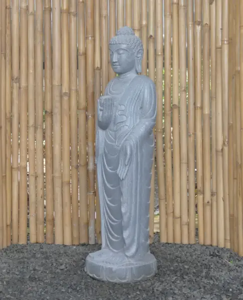 Artikelbild 3 des Artikels “Stehender Buddha mit Lotusblume, ca. 120 cm H “
